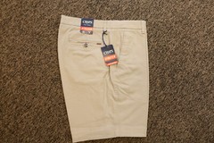 New Chaps Men’s Flat Front Stretch 9″ Shorts with Comfort Waistband – 34 – Khaki