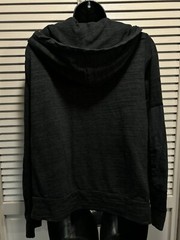 Howe Dark Gray Snap Up Long Sleeve Hood Top Pockets Grommets Size Large