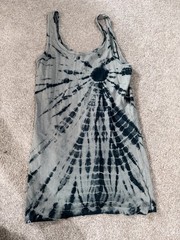 Womens Stranded Hunger Green & Black Tie Dye Racerback Tank Top Size Small