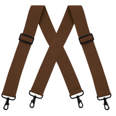 Buyless Fashion Suspenders – 48′ Elastic Adjustable 2′ Wide – X Back Black Hooks