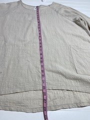 Zenana Outfitters 100% Cotton Relaxed Size M Beige Tunic Pockets Boho Oversized