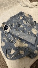Gap Men’s Blue/White Bleached Trucker Jacket Size M, Button Front, Pockets