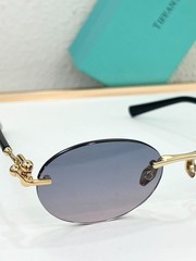 TIFFANY & CO Sunglasses Rimless Oval Gold Frame HardWear Motif Made In Italy
