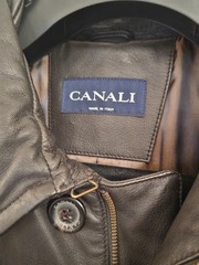 CANALI Men’s Leather Coat Size EU 54 ( XL ) Made In Italy