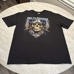 New 2015 Harley Davidson Skull American Flag Eagle Biker Motorcycle Shirt XL