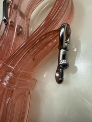 Coach Pink Jelly Crossbody Wristlet, Detachable Strap, Push Lock, Silver