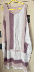 Unbranded Made in Italy Pink Stripe Sleeveless Dress. 48″ Chest. Needs Repair