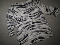 JM Collection Blouse Women’s P- XL Black White Top Polyester, Spandex