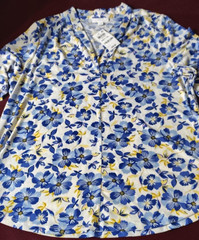 Charter Club Petite P XL Knit Top Blue Floral
