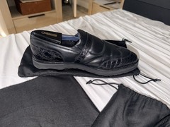 Zilli Calf Crocodile Monk Strap Loafer with Cashmere Lining 12 (Eu 45) Shoes $5k