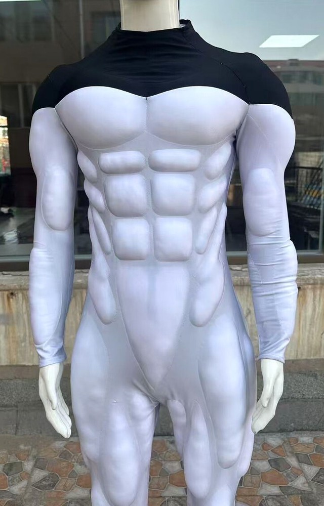 Black White Muscle Suit Customised Muscle Suit Custom Cosplay Costume for Men