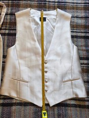 Carlo Pignatelli Waistcoat with Tie Silk Viscose Made in Italy Beige XL Mens