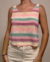 Supré Striped Crop Top XXS Bright striped crop top by Australia