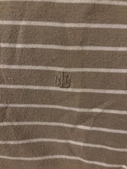 Lauren Ralph Lauren Women’s S Brown/White Striped Crew Neck Short Sleeve Tee