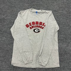 NCAA Shirt Mens Large Gray Georgia Bulldogs Long Sleeve Graphic Tee Crew Neck