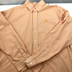 Cinch Men’s Orange Fine Striped 100% Cotton Cowboy Rodeo Shirt Size Large