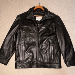 Wilsons Leather M Julian Mens Black Leather Jacket Quilted Lined Full Zip Size