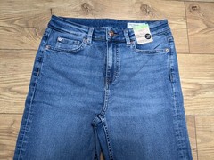 M&S Dark Washed Indigo Stretch Denim Straight Leg High Rise SIENNA JEANS UK 16