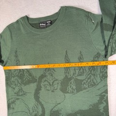 Dr. Seuss The Grinch Sweater Mens Large Green Whoville Graphic Knit