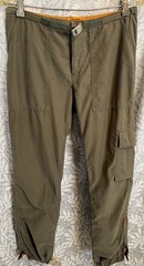 Vintage 90s Y2K Abercrombie & Fitch Military Cargo Pants Herringbone Olive Green
