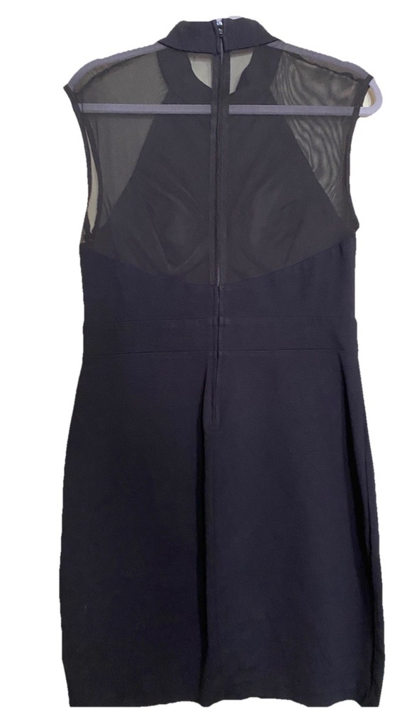 REBECCA B Womens Black Jersey Knit Dress W Mesh Back Size 10 Sleeveless