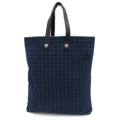 Hermes Amedaba GM Tote Bag Handbag Navy Indigo Canvas Leather W11.8xH15.7in 99