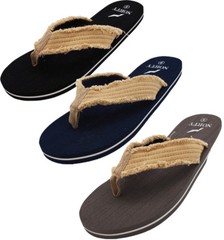 NORTY Men’s Lightweight Canvas Strap Thong Flip Flop Everyday Beach Pool Sandal
