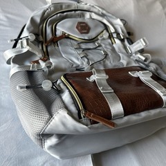 New Multipurpose USB Backpack Brow Silver, Waterproof