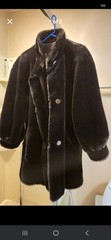 J. Percy for Marvin Richards Women’s Black Faux Fur Trim Button Lined Mid M