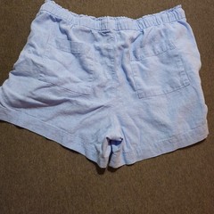 GAP Blue Linen Blend Drawstring Pull On Summer Casual Shorts Size Large