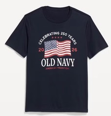OLD NAVY US Flag 2026 250th Anniversary T-SHIRT Navy / White, Size XS to 4XL