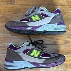 New Balance Stray Rats 991 Made in England Purple Green Suede Men’s Sneaker