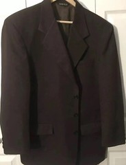 FALCONE Men’s Sz 44 Suit JACKET REGULAR 3 BUTTON BROWN