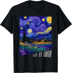 Let It Gogh Funny Starry Night Art Inspired Unisex Graphic T-Shirt