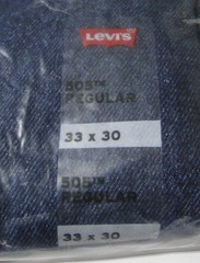 Levi Men’s 505 Regular Fit Jeans, Dark Stonewash, 33W X 30L NEW SEALED !