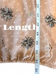 NWT Anthropologie Amina Beaded Blouse Size 4 In Petal Pink MSRP $158