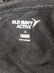 Women’s Large Black Polyrayon Cropped Short Sleeve Knit Top by Old Navy Active