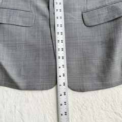 Banana Republic Mens 2pc Tailored Fit Suit 38S 32W 100% Wool Glen Plaid Gray