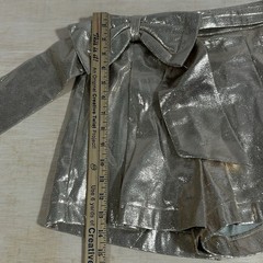 Rodeo Quincy High Waist Glam Shorts Womens S Gold Shimmer Bow Pleated Festival