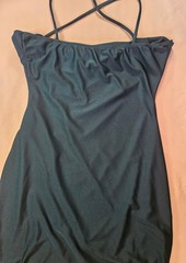Unbranded Juniors Green Cowl Neck Thin Strap Front Wrap Ruched Mini Dress Sz XS