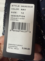 Adrianna Papell Women’s Sleeveless Beaded Navy Cocktail Dress NWT Size 12