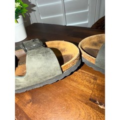 Birkenstock Arizona Green Black Oiled Leather Sandals sz 38 Mens 5 Womens 7.5