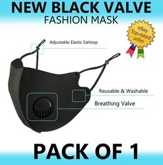 NEW 3D RESPIRATOR FILTER FASHION FACE BLACK MASK WASHABLE & REUSABLE FACE MASK