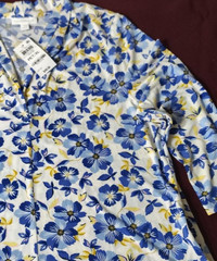 Charter Club Petite P XL Knit Top Blue Floral