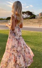 Zimmermann Brighton Dress Size 3 | AU / UK 14 | US 10 Long Floral Tie Maxi