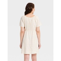 NWT Universal Thread Short Sleeve Button-Front Mini Sundress Cream Floral Sz M