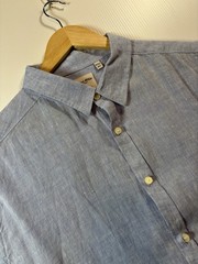 Murano Baird McNutt Linen Men’s 2XT Big & Tall Blue Woven L/S Button-Up