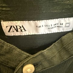Zara Forest Green Casual Button-Down Shirt