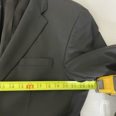 Haggar Blazer Jacket Mens 42R Black Solid Polyester Worsted Wool Two Buttons