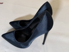 Elisabet Tang High Heels, Women Pumps Pointed Toe Stilettos 4.7 inch Sz 7 Blue